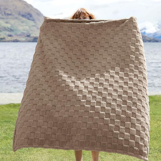 Bedsure GentleSoft Twin Blanket for Bed Light Brown - Super Soft Cozy Blankets for Women Men Girls, Cute Fuzzy Fleece Throws for Bedroom Couch, 60x80 Inches