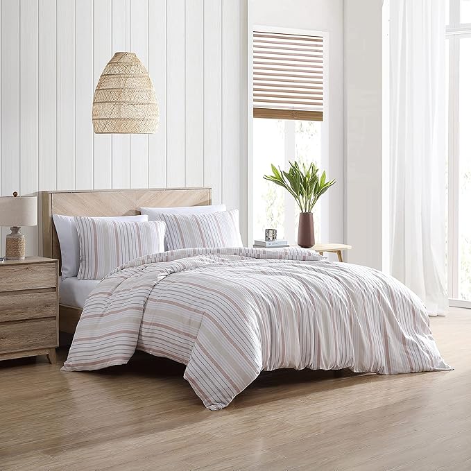 Stone Cottage- King Duvet Cover Set, Cotton Reversible Bedding Set, Cottage Home Décor (Conrad Beige, King)