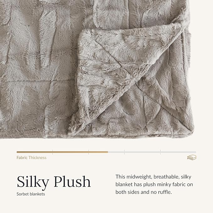 Minky Couture Sorbet Blanket - Ultra-Soft Throw for Silky Smooth Comfort - Premium Decorative Throw - Midweight, Breathable Fabric - Machine Washable Monster, Tranquil Dove