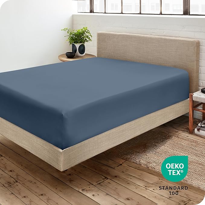 Fitted Bottom Sheet Full Size - Premium 1800 Microfiber - Ultra-Soft Hotel Luxury - Deep Pocket - Durable and Long Lasting - Fitted Sheet (Full, Bering Sea)