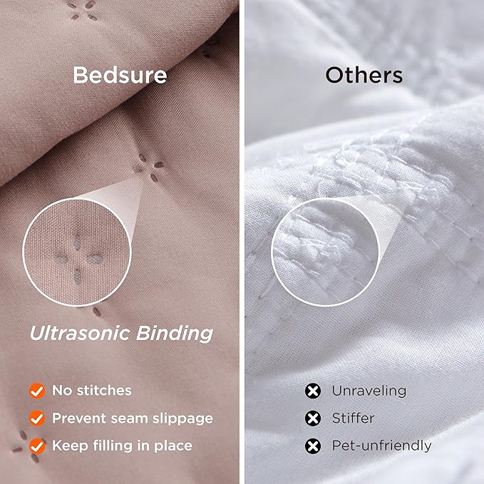 Bedsure King Quilt - Dusty Rose Bedspread King Size & Lightweight Comforter, Country Cottage Coverlet with Clover Pattern, Ultra Soft All-Season Bedding, 106 x 96 Inches