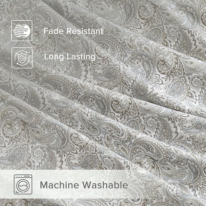 Comfort Spaces 100% Cotton Sheet Set Breathable, Lightweight, Soft with 14" Elastic Pocket Fits up to 16" Mattress, All Season Cozy Bedding, Matching Pillow Case, Full Paisley Multi 4 Piece