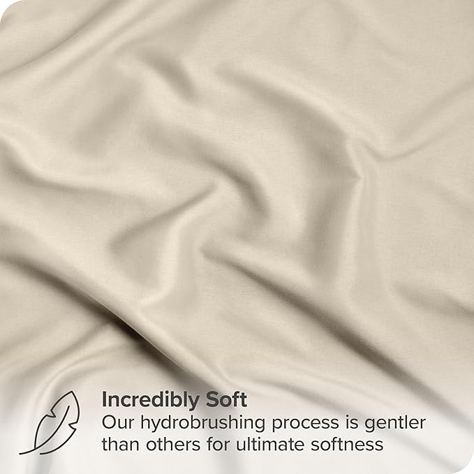 Bare Home Bed-in-A-Bag 7 Piece Comforter & Sheet Set - Queen - Goose Down Alternative - Ultra-Soft 1800 Premium - Bedding Set (Queen, Taupe/Sand)