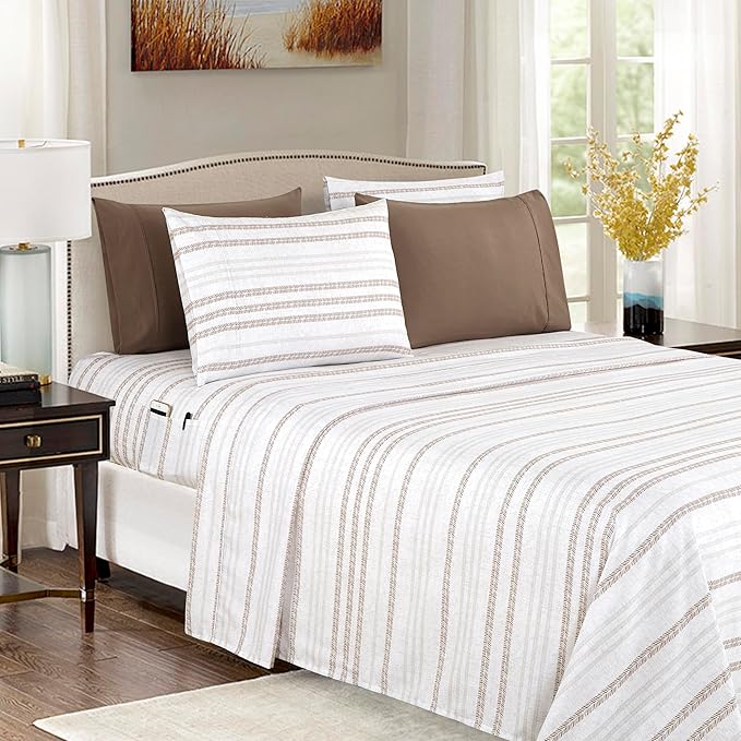 Elegant Comfort Softest and Coziest 6-Piece Sheet Set - 1500 Premium Hotel Quality Microfiber - Deep Pocket, Wrinkle Resistant 6-Piece Floral Bed Sheet Set, California King, Traci Linen