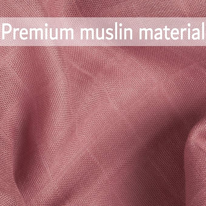 Meracorallo Muslin Swaddle Blanket Silky Soft Receiving Blanket Neutral Swaddle Wrap for Baby Boys and Girls, 47 x 47 inches, Set of 4 Solid Color (White+Blue+Pink+Purple)