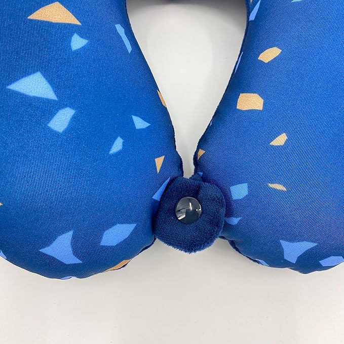 Bookishbunny U Shaped Micro Beads Microbead Neck Head Support Travel Pillow, 12"x12"x4" (ConfettiRoyalBlue)