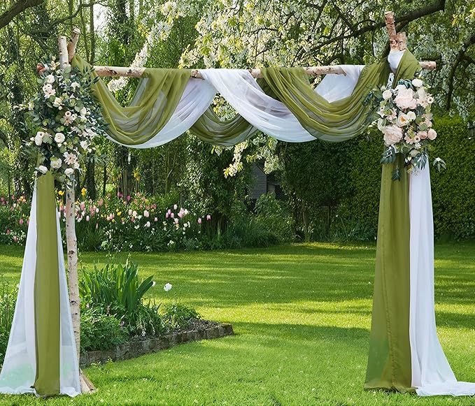 Warm Home Designs Sage Green Bed Canopy Curtains in 55 x 360 Inch Size. Our King Canopy Bed Curtains Work Great as Kids Canopy, Bed Scarf, Bed Curtain or to Enhance Bed Decor. BC Sage 360"