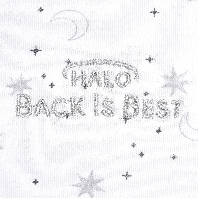 HALO SleepSack, 100% Cotton Wearable Blanket, Swaddle Transition Sleeping Bag, TOG 0.5, Midnight Moons-grey, Small, 0-6 Months