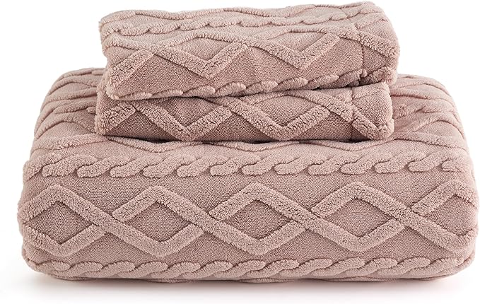 Bedsure Fluffy Flannel Duvet Cover Set - Faux Fur Comforter Cover King Size, Cameo Rose Warm Plush Bedding for Winter, 3-Piece Set with Zipper Closure (104"x90") and 2 Pillow Shams