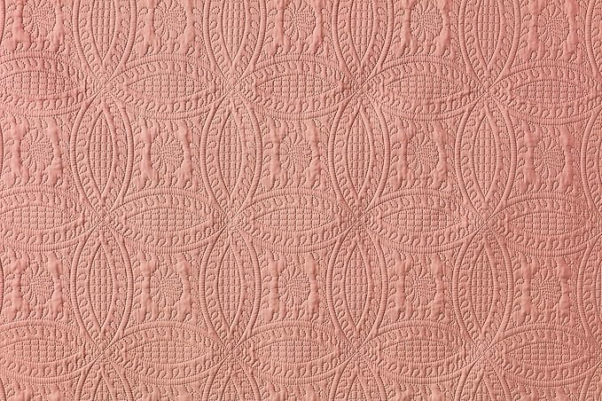 Chezmoi Collection Austin 3-Piece Oversized Bedspread Coverlet Set (King, Salmon)