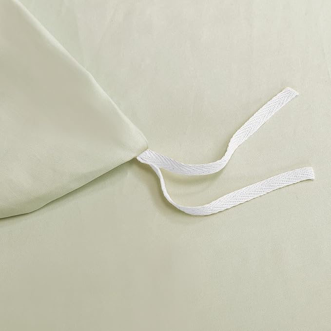 MooMee Duvet Cover Set 100% Extra Long Staple Cotton 600 Thread Count Silky Sateen Smooth Luxury Soft Breathable Durable Hotel Quality Bedding, 3 Pieces (Mint Green, Queen 90"x90")