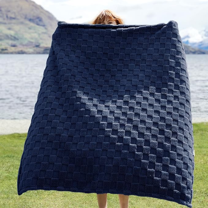 Bedsure GentleSoft Navy Throw Blanket for Couch - Super Soft Cozy Blankets Gifts for Women Men Girls, Cute Small Fleece Throws for Bedroom Home Decor, 50x70 Inches
