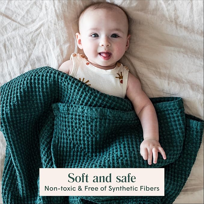 Simka Rose Waffle Baby Blanket Cotton Soft Breathable Swaddle Blanket for Nursery, Stroller & Crib Blanket - Receiving Blankets for Boys & Girls Gender Neutral Toddler Blanket
