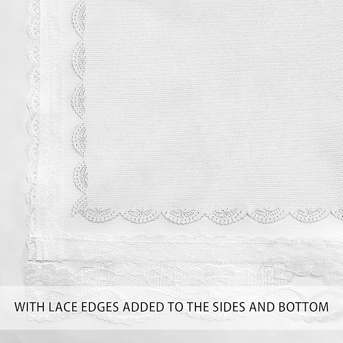 XiDi White Curtains with Sheer Overlay for Girls Bedroom 2 Panels Blackout Double Layer Curtains 54 Inches Length for Kids Princess Nursery Room Star Cut Out Grommet Small Window Drapes W34 X L54
