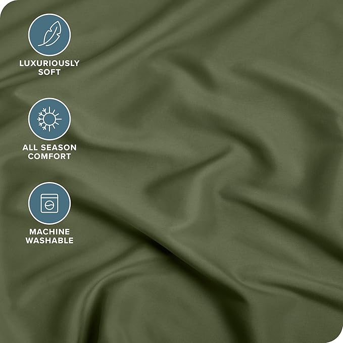 Bare Home Fitted Bottom Sheet California King Size - Premium 1800 Microfiber - Ultra-Soft Hotel Luxury - Deep Pocket - Durable and Long Lasting (Cal King, Cypress)