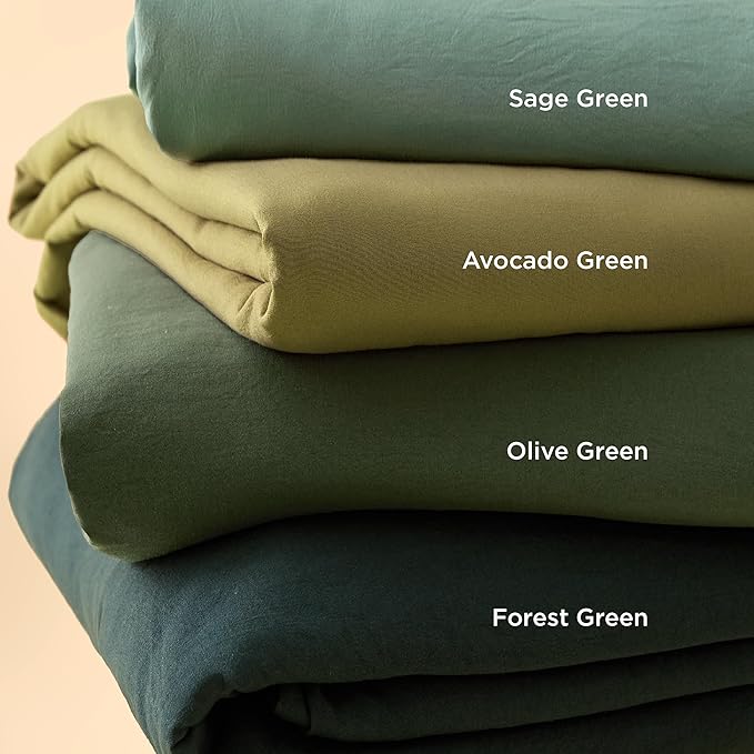 Bedsure Sage Green Oversized King Duvet Cover - 3 Pieces Prewashed Cotton-Like Extra Soft Bedding Set, Includes 1 Duvet Cover 120x98 Inches with Zipper Closure & 2 Pillow Shams, Comforter Not Included