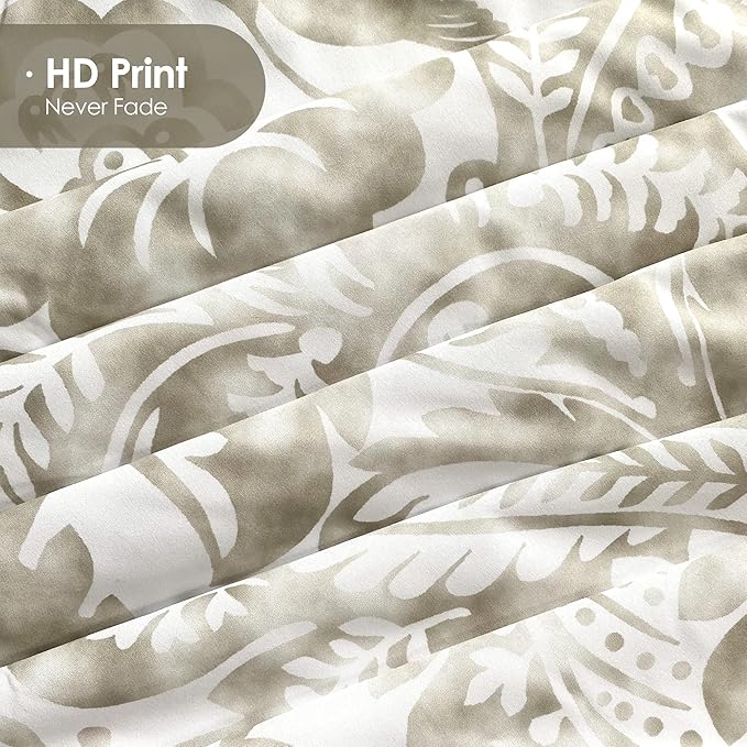 Style Quarters Duvet Cover King Size, 3 Pcs Floral Duvet Covers with Zipper Closure, 100% Polyester Bedding Set, Comforter Cover with Gray Baroque Pattern Include 1 Duvet Cover and 2 Pillow Shams