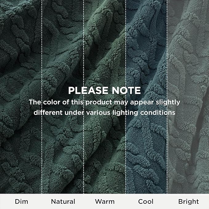 Bedsure Gentlesoft Sherpa King Size Blanket for Bed- Fleece Fluffy & Cozy Cable Jacquard Tufted for Women Gift, Thick and Warm Christmas Blanket for Winter, Dark Green, 108x90 Inches