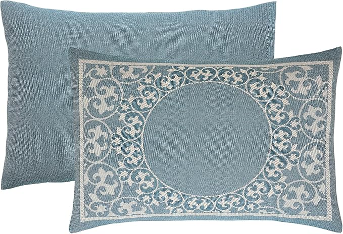 Superior Cotton Blend Bedspread Set, Includes Oversized Bedspread & 2 Matching Pillow Shams, Light Weight Blanket, Bedding Decor, Jacquard Vintage Floral Mandala, Lyron Collection, Full, Cerulean Blue