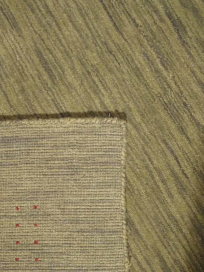 Rugsotic Carpets Hand Knotted Gabbeh Wool 8'x10' Area Rug Solid Blue L00111