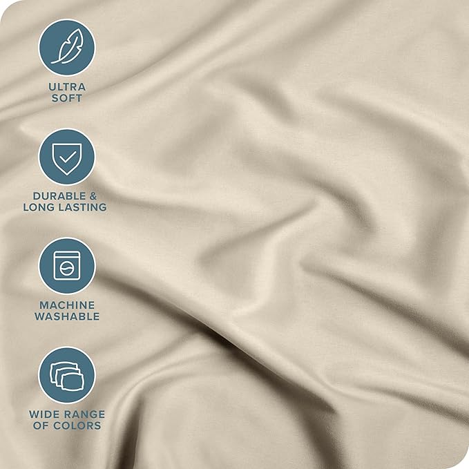 Bare Home 2-Pack Fitted Bottom Sheets Twin XL - Premium 1800 Ultra-Soft Wrinkle Resistant Microfiber - Deep Pocket (Twin XL, Sand)