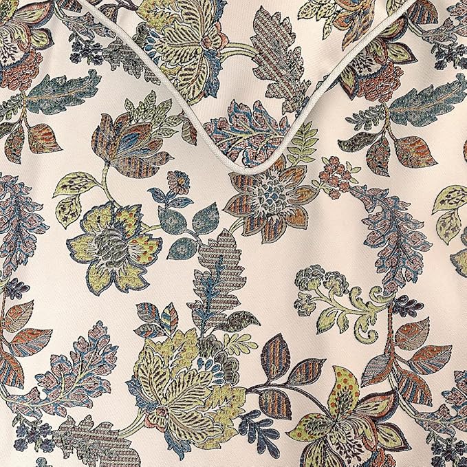 The HomeCentric King Queen Twin Multi Color & Ivory Designer Full 68"x18" Bed Runner with Pillow Cover, Floral Bed Scarf on Jacquard Fabric - Seasons Blossoms