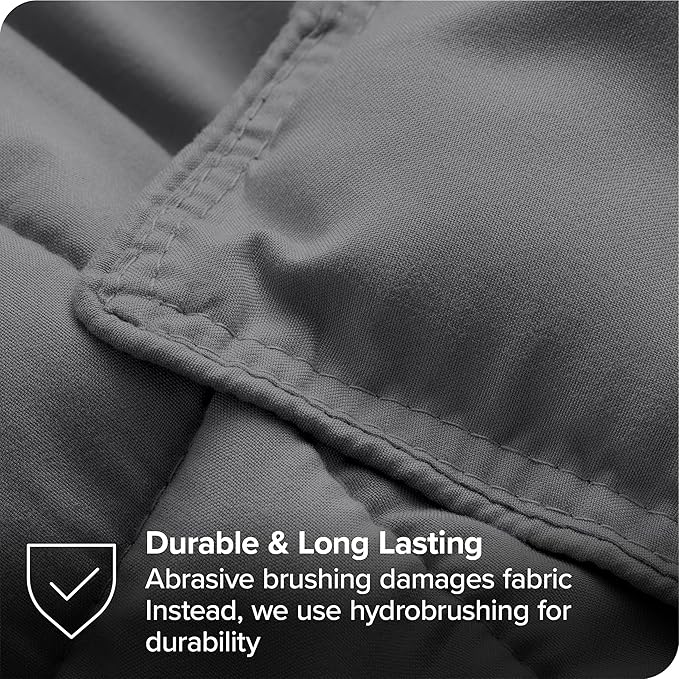 Bare Home Bed-in-A-Bag 7 Piece Comforter & Sheet Set - Full XL - Goose Down Alternative - Ultra-Soft 1800 Premium Bedding Set (Full XL, Grey/Grey)