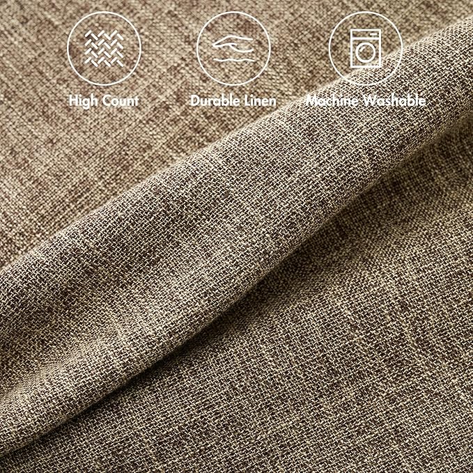 MIULEE Pack of 2 Decorative Linen Burlap Pillow Covers Farmhouse Boho Accent Pillowcases for Sofa Car Couch Bedroom Living Room Decor 12x20 Inch Brown