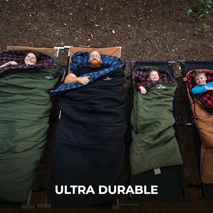 TETON Sports Deer Hunter Sleeping Bag, Warm and Comfortable Camping Sleeping Bag, Teton Tough Canvas Shell for Camping, Hunting, and Cold Weather