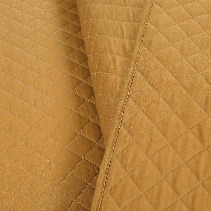 Lush Decor Ava Diamond Cotton Quilt California King Size 3 Piece Set King/California King Mustard - Yellow Bedding Set California King Quilt - Fall Quilts