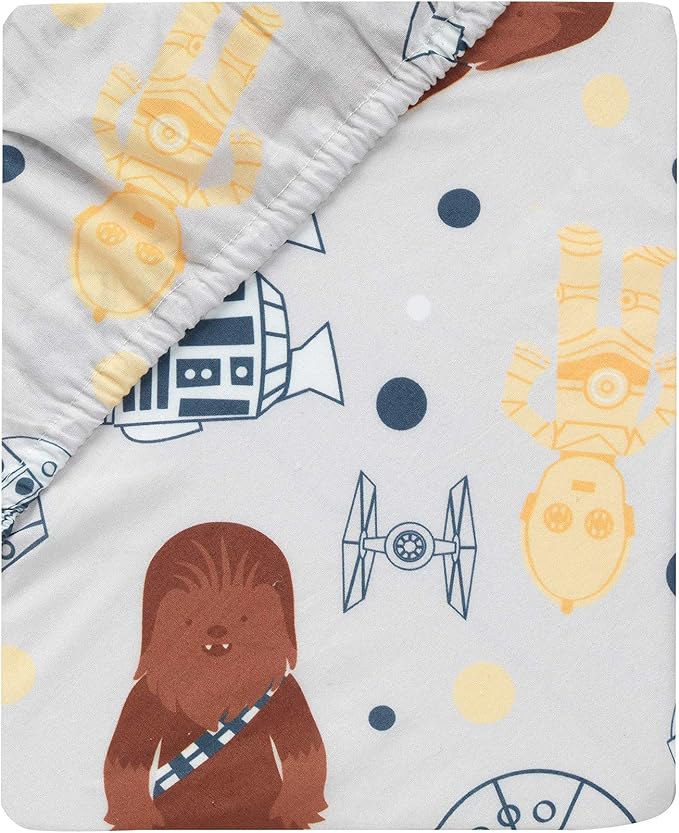 Lambs & Ivy Star Wars Signature Millennium Falcon 100% Cotton Fitted Crib Sheet