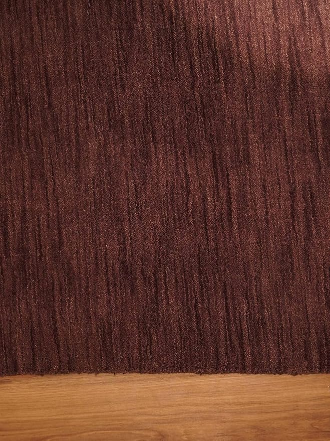 Hand Knotted Loom Wool ECO-Friendly Area Rugs - 5'x8', Rectangle, Purple Color, Solid Plain Design, High Pile Handmade Anti Skid Area Rugs for Living Room, Bed Room (L00111)