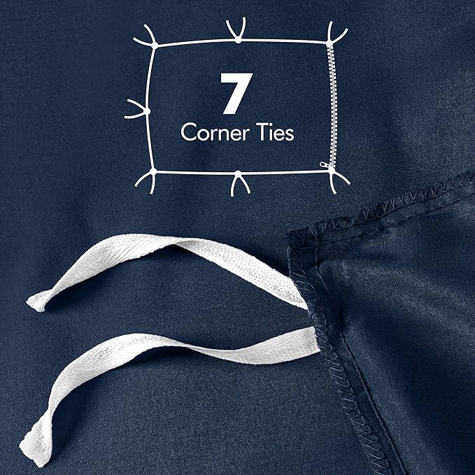 Utopia Bedding Duvet Cover Queen Size - 3 Piece with Zipper Closure - 1 Comforter Cover 90X90 Inches & 2 Pillow Shams 20X26 Inches (Navy) Comforter Not Included