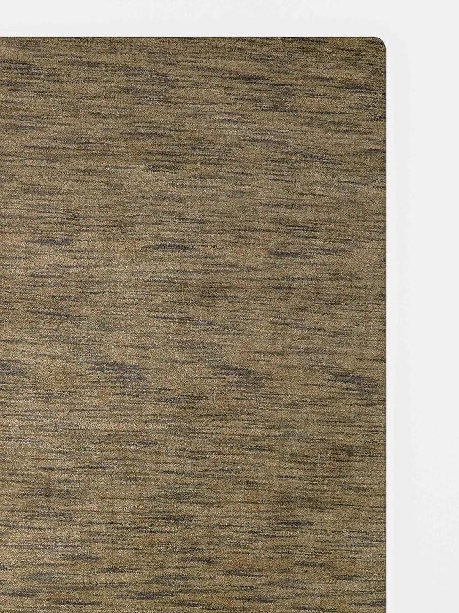 Rugsotic Carpets Hand Knotted Loom Wool 5'x8' Area Rug Solid Green L00111