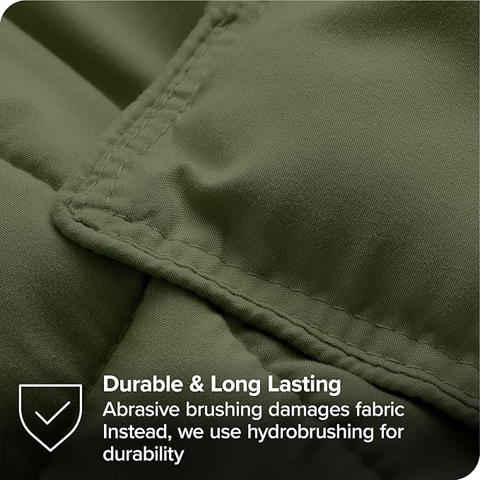 Bare Home Bed-in-A-Bag 7 Piece Comforter & Sheet Set - Full - Goose Down Alternative - Ultra-Soft 1800 Premium - Bedding Set (Full, Cypress/Cypress)