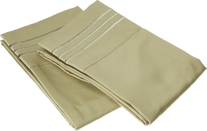 Elegant Comfort 1500 Thread Count Wrinkle & Fade Resistant Egyptian Quality Ultra Soft Luxurious 2-Piece Pillowcases, King Size, Green