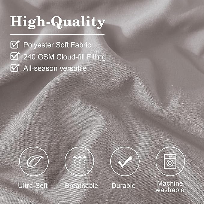 Monbix Queen Comforter Set - 7 Pieces Cloud Purple Bed in a Bag Queen Bedding Sets with Comforters, All Seasons Comforter Bed Set with Sheets, Pillowcases & Shams
