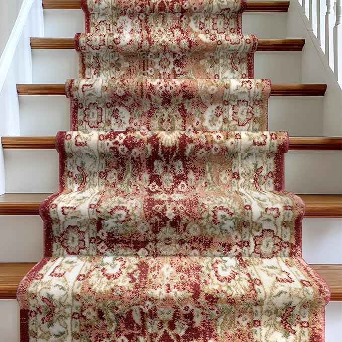 Well Woven Custom Size Runner - Elysium Crimson Vintage Panel Rug 27 Inch Wide x 5 Feet Long (27" x 5' Runner) | Heritage-Inspired, Soft & Durable, Easy to Clean Rug for Hallway, Stairs, entryway