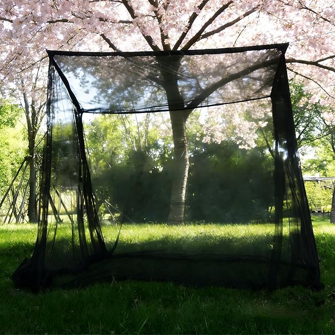 Canopy Bed Curtains 4 Corners Mosquito Net Mosquiteros para Camas Bed Canopies Netting Bed Drapes Rectangular Mosquito Mesh for Patio Gothic Outdoor Travel Home Decor（L75 X W35 X H63,1 Opening,Black）