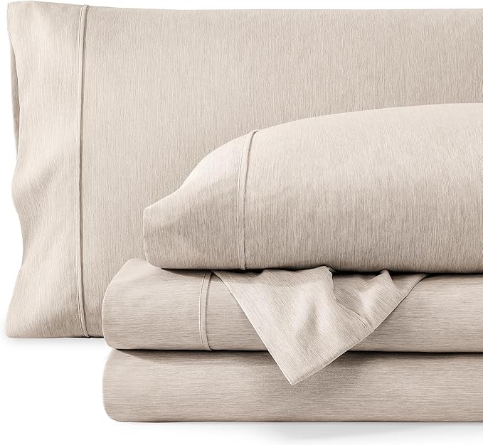 Bare Home Full Sheet Set - Luxury 1800 Ultra-Soft Microfiber Double Brushed - Deep Pockets - Easy Fit - 4 Piece Set - Bedding Sheets & Pillowcases (Full, Heathered Pebble)