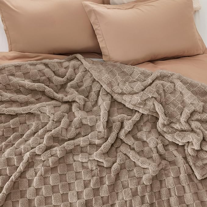 Bedsure GentleSoft King Size Blanket for Bed - Super Soft Cozy Blankets for Women Men Girls, Large Fuzzy Fleece Throw for Bedroom Decor, Light Brown,108x90 Inches
