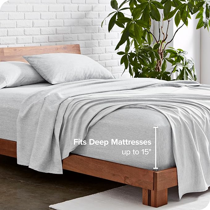 Bare Home Twin XL Sheet Set - College Dorm Size - 1800 Ultra-Soft Microfiber Bed Sheets - Deep Pockets - Easy Fit - Extra Soft - 3 Piece Set (Twin XL, Heathered Pewter)