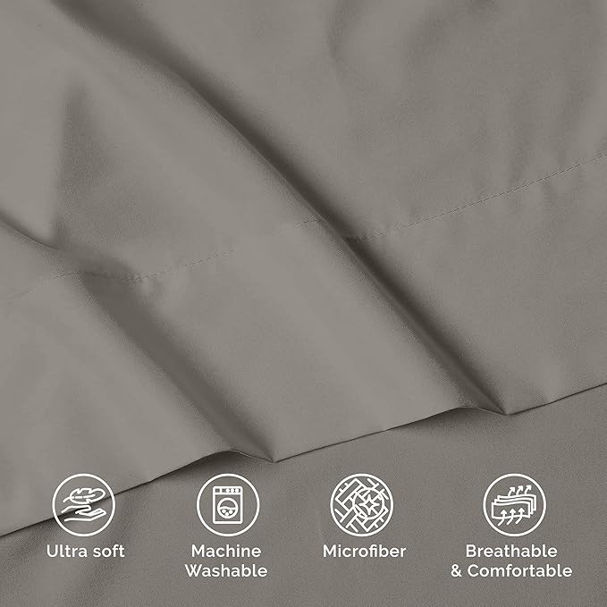 Luxury Flat Sheet on Amazon Elegant Comfort Wrinkle-Free 1500 Premier Hotel Quality 1-Piece Flat Sheet, California King Size, Grey