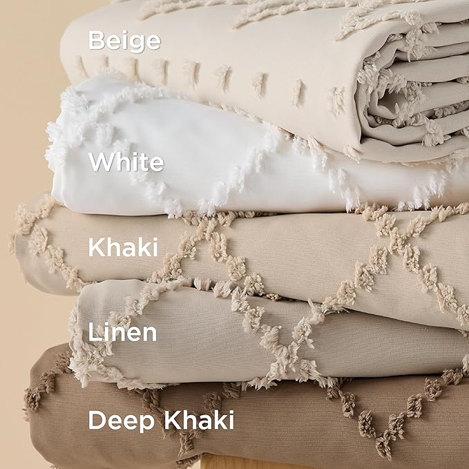 Bedsure Boho Cal King Duvet Cover - Linen Breathable & Soft Boho Bedding, Machine Washable Comforter Cover for All Seasons, Includes 1 Duvet Cover 104"x98" with 2 Pillow Shams & Zipper Closure