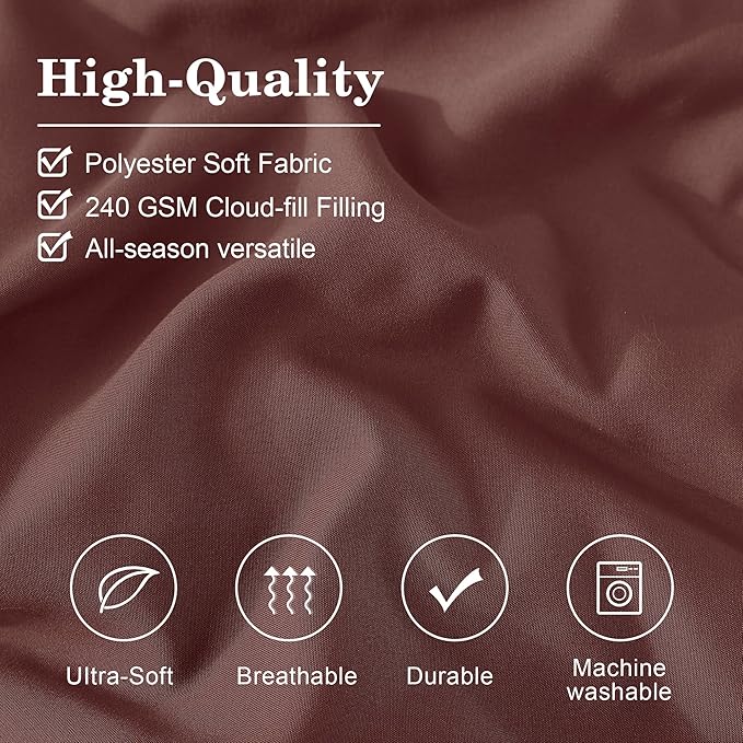 Monbix Queen Comforter Set - 7 Pieces Dark Red Bed in a Bag Queen Bedding Sets with Comforters, All Seasons Comforter Bed Set with Sheets, Pillowcases & Shams