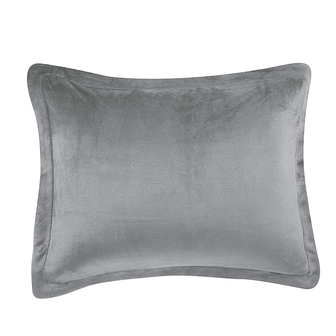 Amazon Basics 2 Piece Bedding Set, Micromink Sherpa, Ultra-Soft, Warm All Season Comforter, Twin, Charcoal, Solid