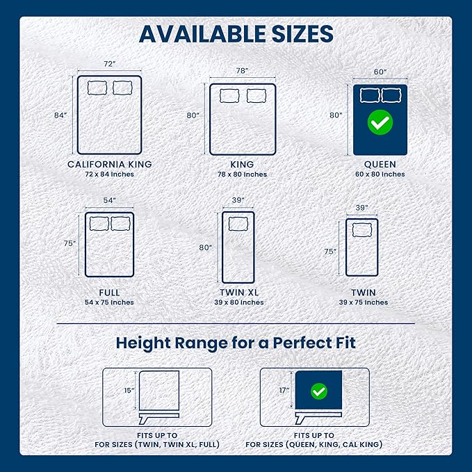 Utopia Bedding Waterproof Mattress Protector Queen Size 2 Pack, Premium 200 GSM Terry Mattress Cover, Soft & Breathable Bed Cover, Fitted Sheet Style with Stretchable Deep Pockets 17" (White)