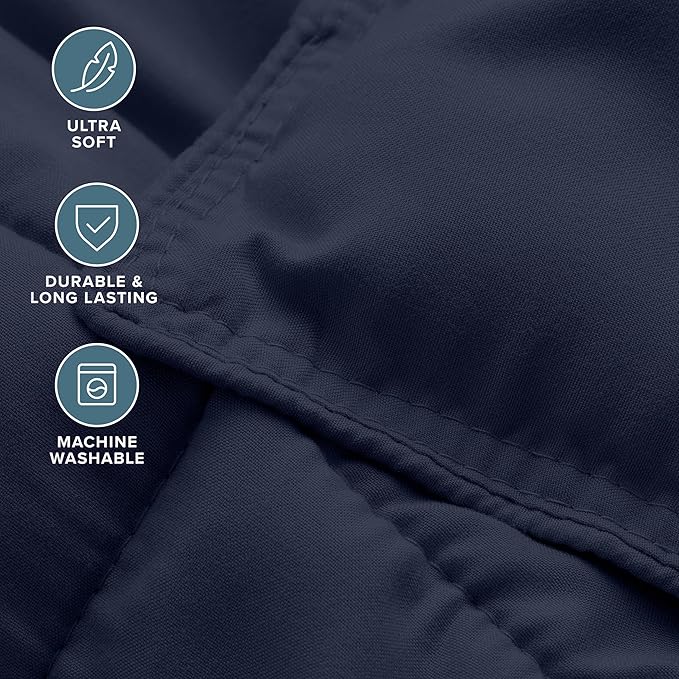 Bare Home Comforter Set - Oversized King Size - Ultra-Soft - Goose Down Alternative - Premium 1800 Series - All Season Warmth (Oversized King, Midnight Blue)