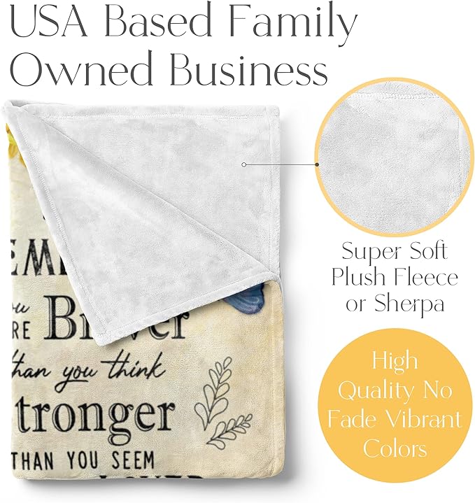 Inspirational Blanket for Kids, Adults, and Family, Inspire Love, Bravery, and Strength, Encouragement, Loved, and Protection Theme, Soft, Warm, and Plush, (Sherpa 50x60)