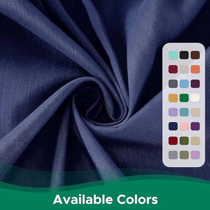 Biscaynebay Wrap Around Bed Skirts for Queen Beds 22" Long Drop, Navy Adjustable Elastic Dust Ruffles Easy Fit Wrinkle Resistant Silky Luxurious Fabric Machine Washable